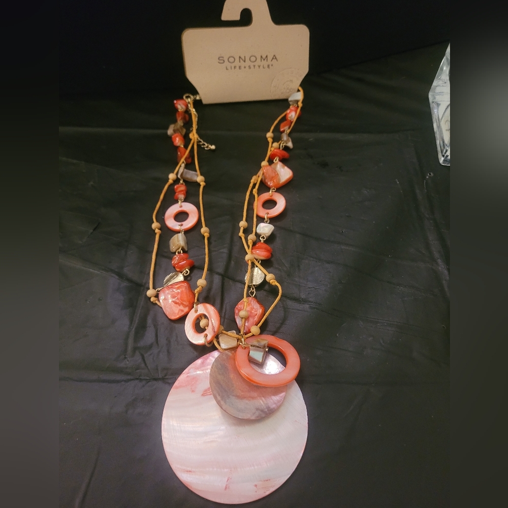 Sonoma 🪸 Coral and Pink Shell and Bead Necklace